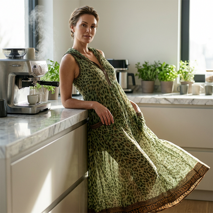 👗 50% DE RÉDUCTION 🐆 Robe maxi léopard d’été pour femme  – parfaite pour la plage, les vacances ou une soirée audacieuse ✨🌿