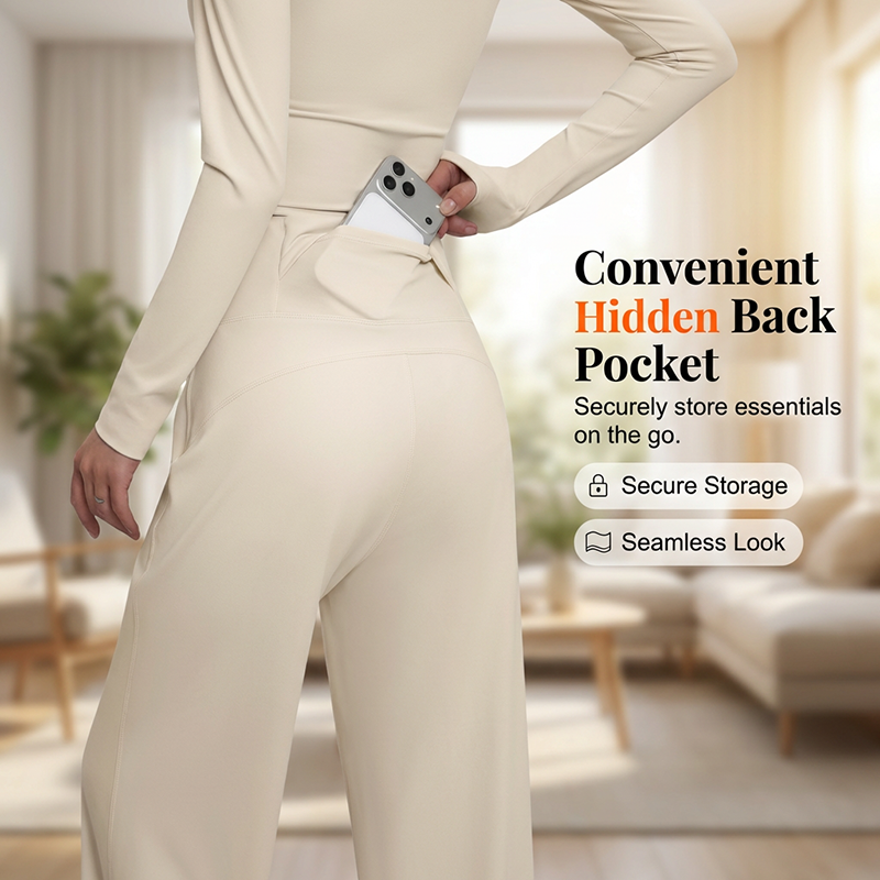 Pantalon de yoga à coupe droite qui met la silhouette en valeur