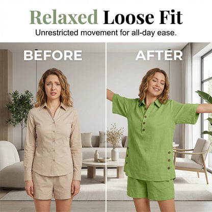 Ensemble été pour femme composé d'un haut ample et d'un short