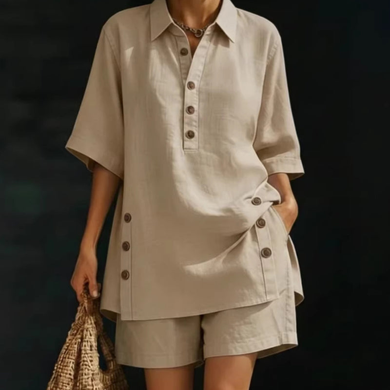 Ensemble été pour femme composé d'un haut ample et d'un short