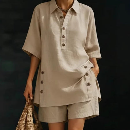 Ensemble été pour femme composé d'un haut ample et d'un short