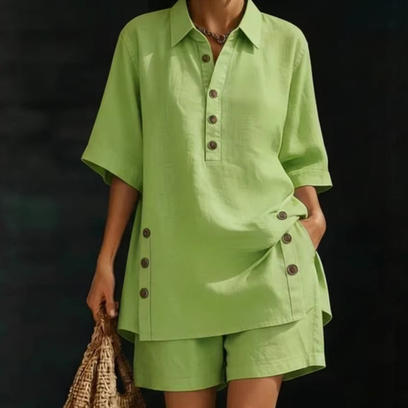 Ensemble été pour femme composé d'un haut ample et d'un short