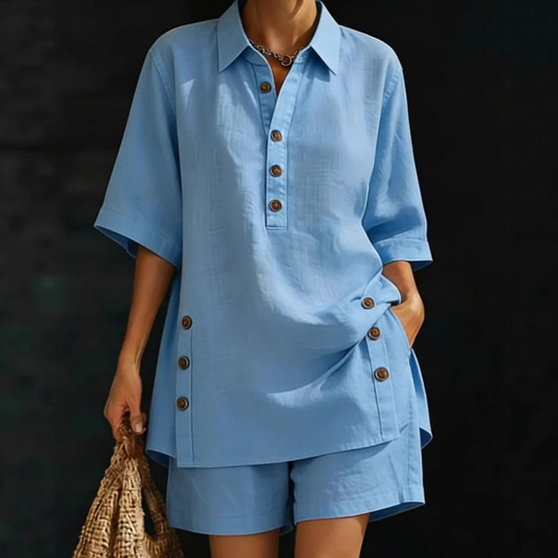 Ensemble été pour femme composé d'un haut ample et d'un short