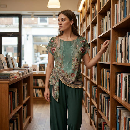 Ensemble deux pièces élégant à motifs pour femme
