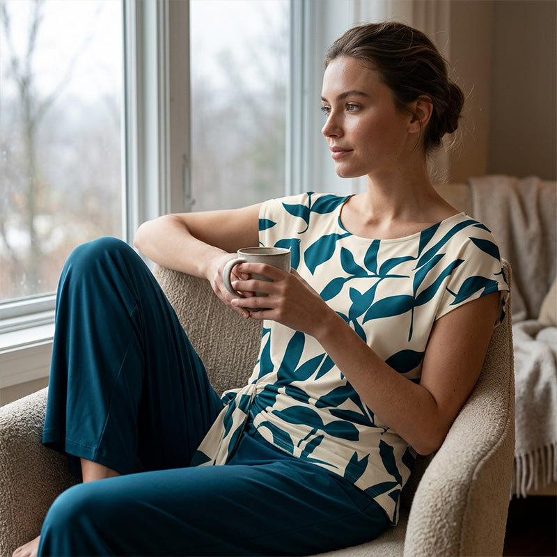 Ensemble deux pièces élégant à motifs pour femme