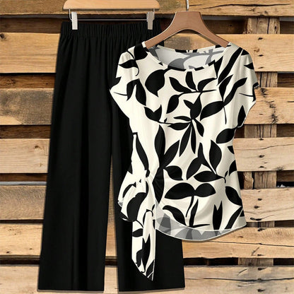 Ensemble deux pièces élégant à motifs pour femme
