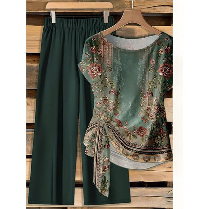 Ensemble deux pièces élégant à motifs pour femme
