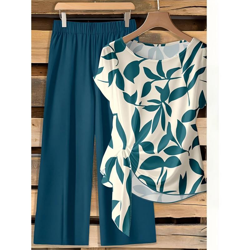 Ensemble deux pièces élégant à motifs pour femme