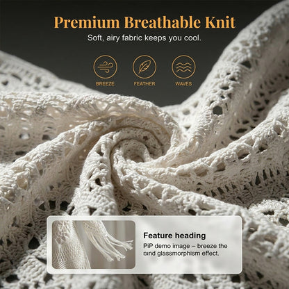 🔥 Dernier jour ! 50 % de réduction sur le paréo de plage bohème pour femme, en crochet, avec des pompons 🌴 Paréo de plage romantique pour les vacances et la piscine