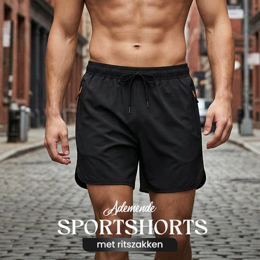 🏃  Short de sport respirant - poches zippées, taille élastiquée et séchage rapide
