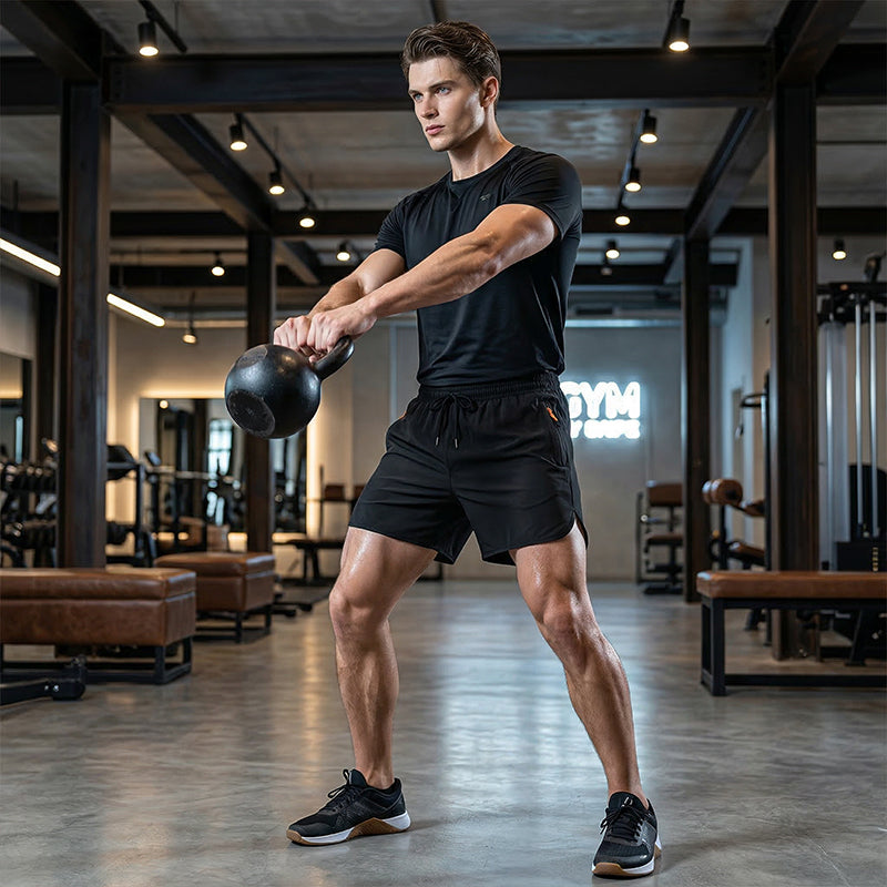 🏃  Short de sport respirant - poches zippées, taille élastiquée et séchage rapide