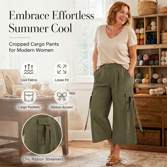 Pantalons cargo courts à jambes larges pour femmes