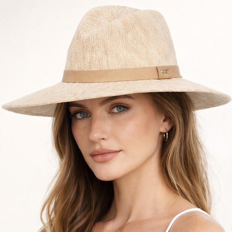 🌞👒Chapeau de soleil pliable en tricot pour femme – Élégant chapeau de style fedora avec protection UV
