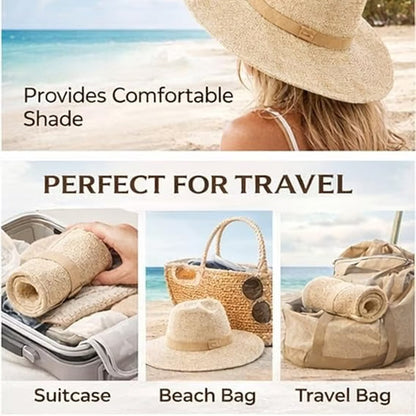 🌞👒Chapeau de soleil pliable en tricot pour femme – Élégant chapeau de style fedora avec protection UV