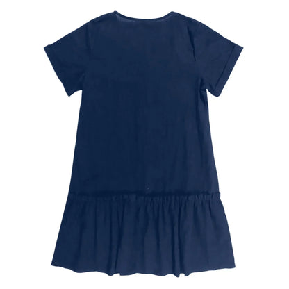 Robe à nouer pour femme, robe d'été ample en coton et lin, avec ourlet à volants, robe décontractée à manches courtes