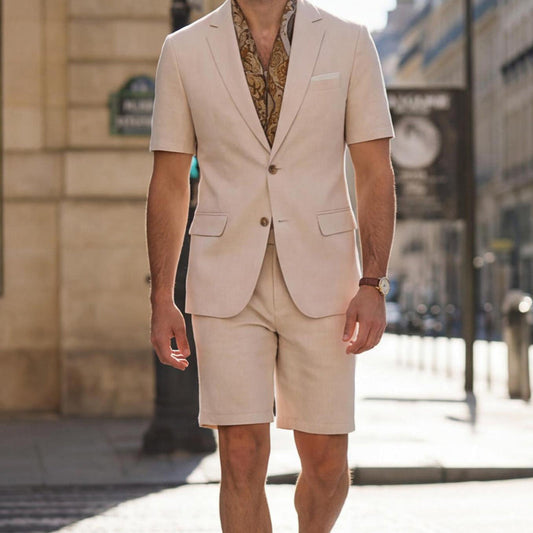 ⌛Offre à durée limitée – Ensemble deux pièces de costume à manches courtes pour homme