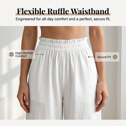 Pantalon décontracté pour femme, coupe ample et jambes droites