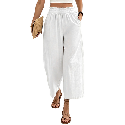 Pantalon décontracté pour femme, coupe ample et jambes droites