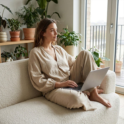 Ensemble décontracté pour femme : haut à col en V et pantalon