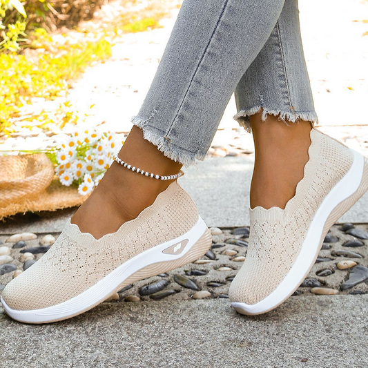 👟 Chaussures de Marche Femme Maille Respirante Sans Lacets – Modèle Orthopédique Semelle Amortissante Confort