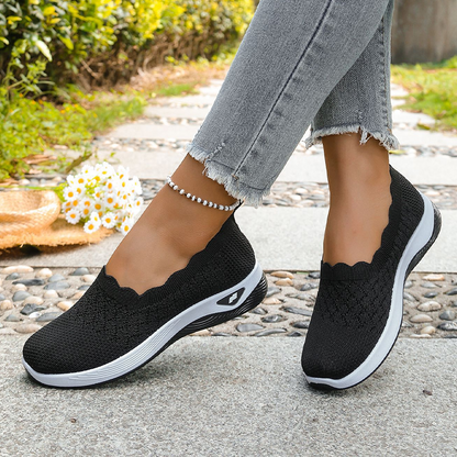 👟 Chaussures de Marche Femme Maille Respirante Sans Lacets – Modèle Orthopédique Semelle Amortissante Confort