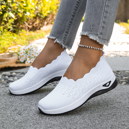 👟 Chaussures de Marche Femme Maille Respirante Sans Lacets – Modèle Orthopédique Semelle Amortissante Confort