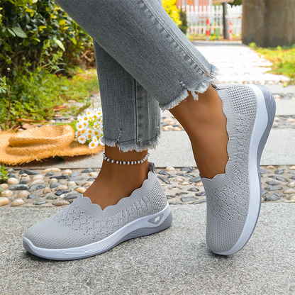 👟 Chaussures de Marche Femme Maille Respirante Sans Lacets – Modèle Orthopédique Semelle Amortissante Confort