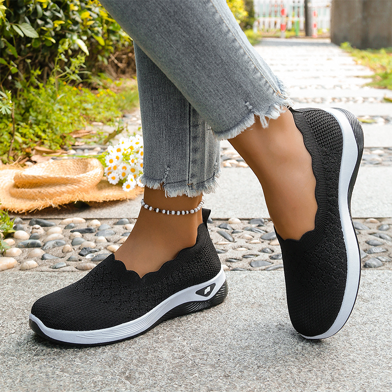 👟 Chaussures de Marche Femme Maille Respirante Sans Lacets – Modèle Orthopédique Semelle Amortissante Confort