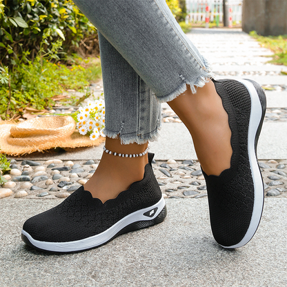 👟 Chaussures de Marche Femme Maille Respirante Sans Lacets – Modèle Orthopédique Semelle Amortissante Confort