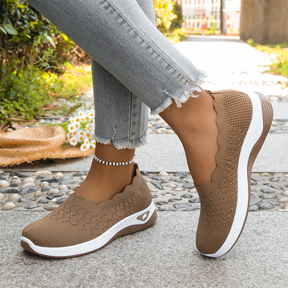 👟 Chaussures de Marche Femme Maille Respirante Sans Lacets – Modèle Orthopédique Semelle Amortissante Confort