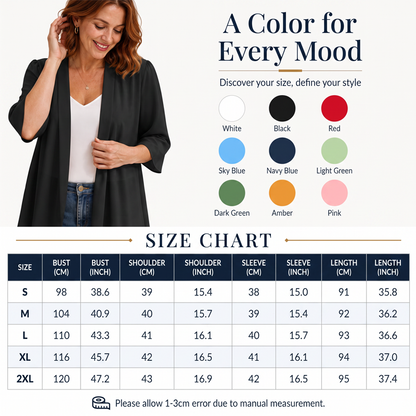 🔥-50% 🌿Cardigan Léger Femme en Mousseline – Ouverture Devant Manches Courtes🤍 pour un look chic décontracté