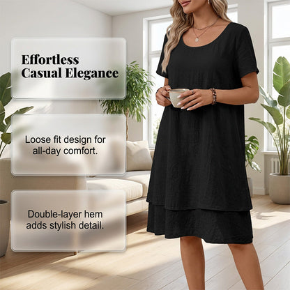 Robe décontractée à manches courtes et coupe ample pour femme