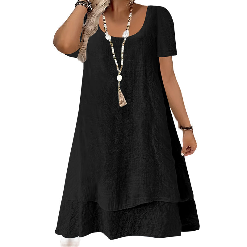 Robe décontractée à manches courtes et coupe ample pour femme