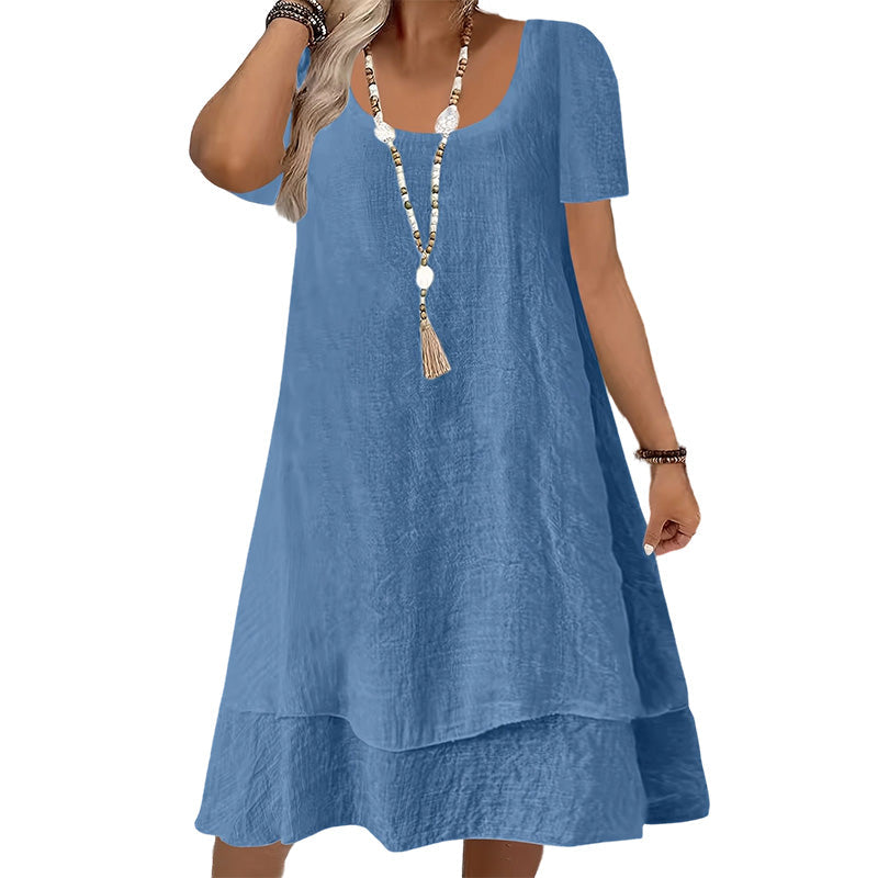 Robe décontractée à manches courtes et coupe ample pour femme