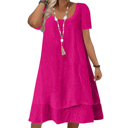 Robe décontractée à manches courtes et coupe ample pour femme