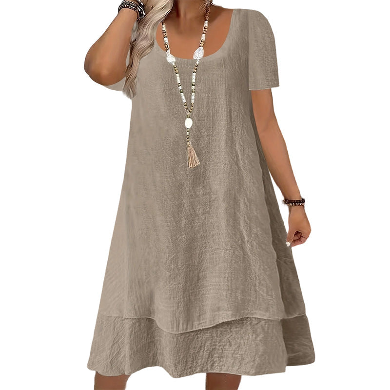 Robe décontractée à manches courtes et coupe ample pour femme