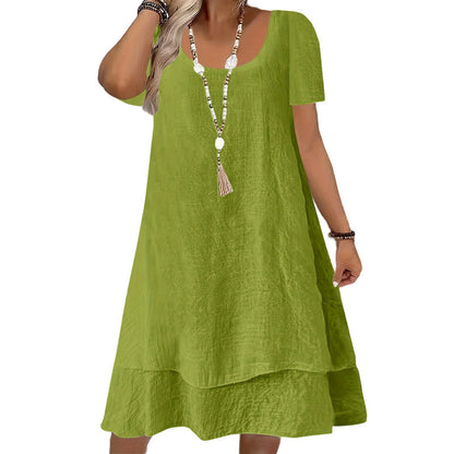 Robe décontractée à manches courtes et coupe ample pour femme