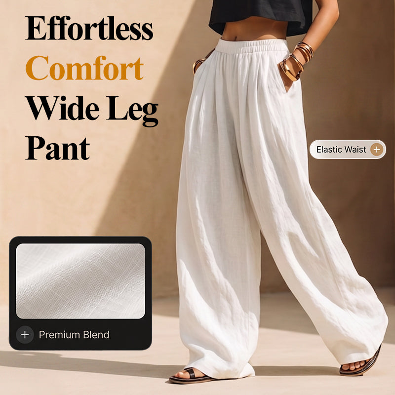 Pantalon décontracté coupe ample à jambes larges pour femme