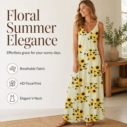 Robe maxi imprimée à bretelles