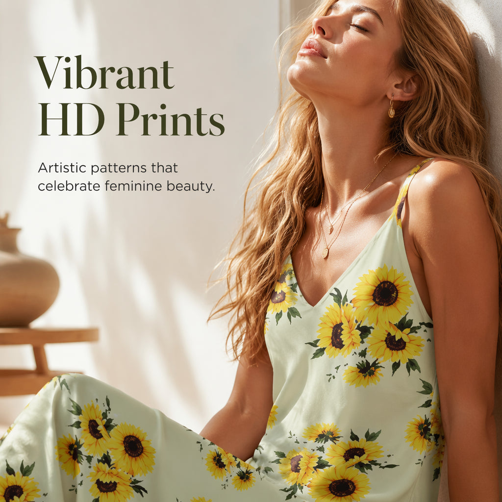 Robe maxi imprimée à bretelles