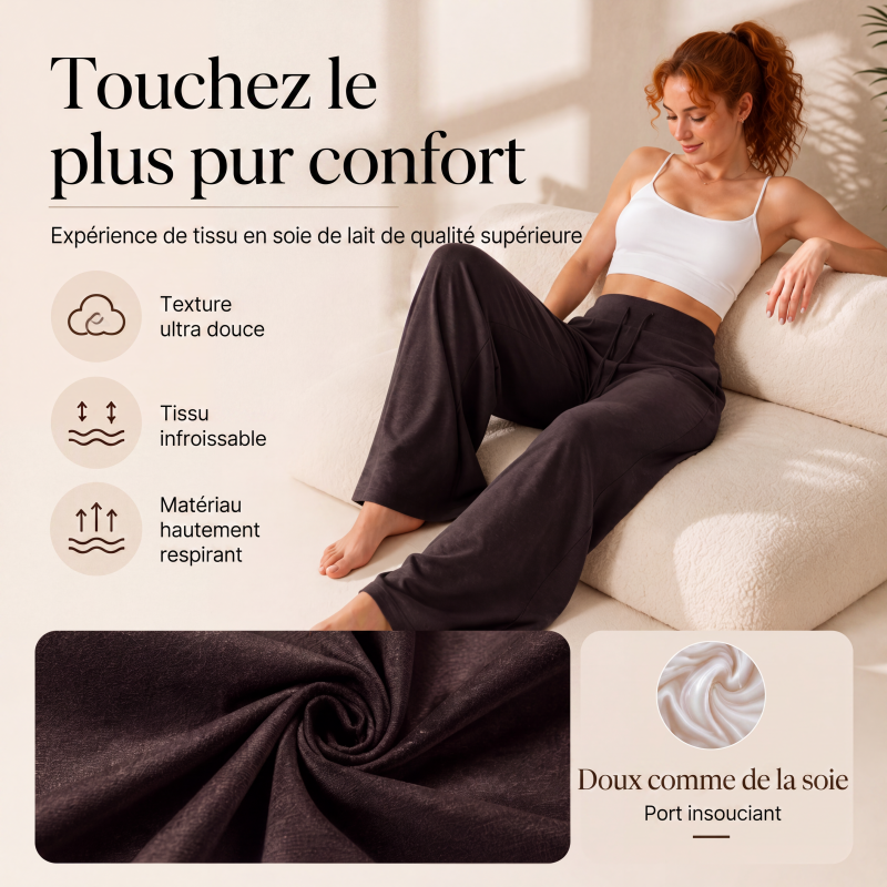 Pantalon évasé taille haute pour femme