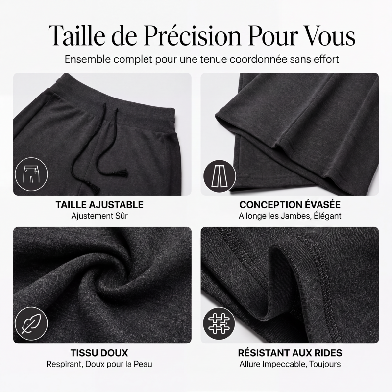 Pantalon évasé taille haute pour femme
