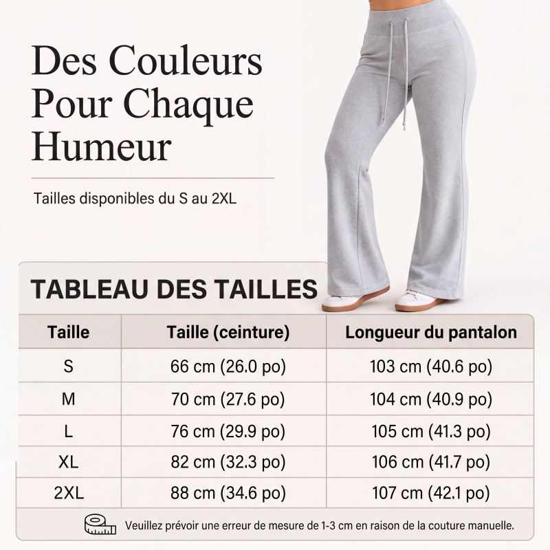 Pantalon évasé taille haute pour femme