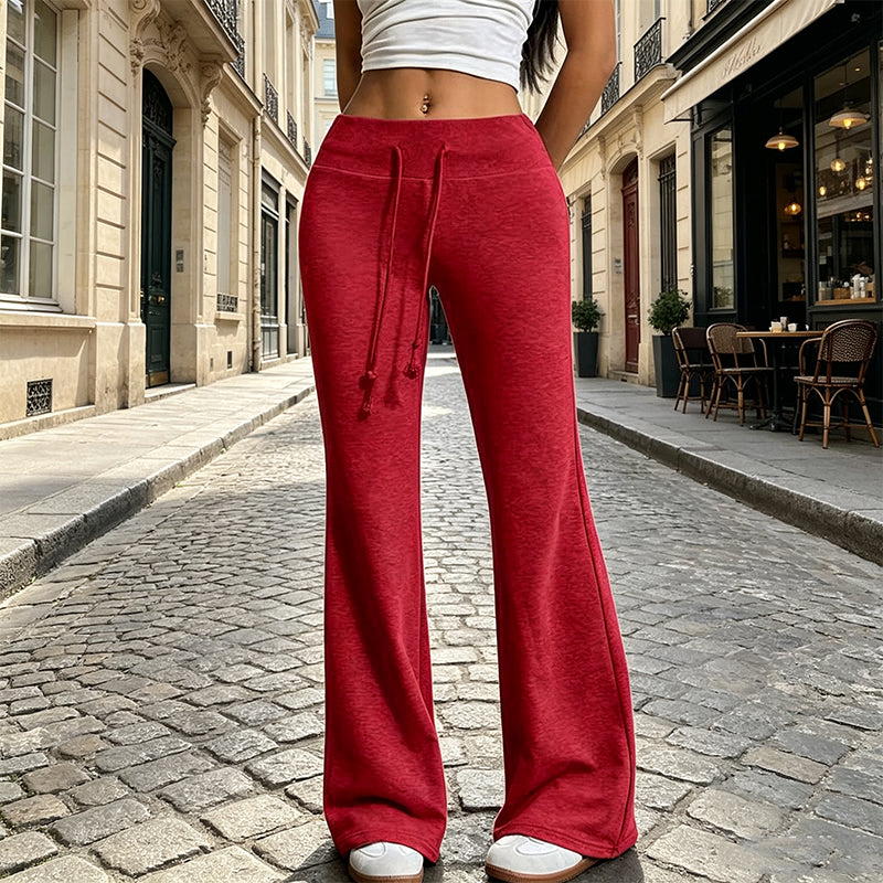 Pantalon évasé taille haute pour femme