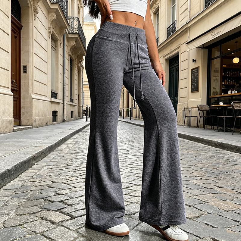 Pantalon évasé taille haute pour femme