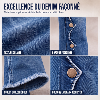 🌸 OFFRE LIMITÉE –50% ! ✨Jean flare délavé taille haute pour femme