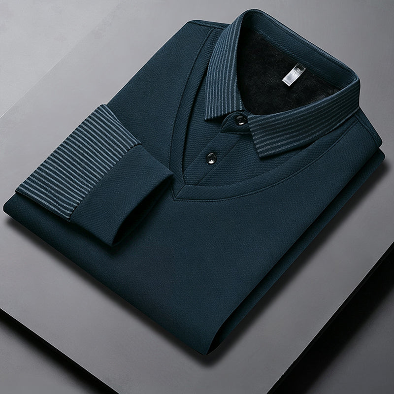 🔥49% DE RÉDUCTION ! 🍂 Chemise à Col Rayé 2 Pièces - Style Automne/Hiver en Coton Respirant et Confortable 👔📦