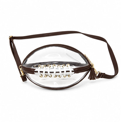 🏈 Sac à bandoulière transparent en forme de ballon de football américain – Le style des jours de match allié à la praticité du quotidien ✨