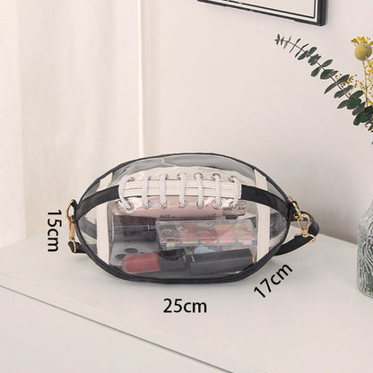 🏈 Sac à bandoulière transparent en forme de ballon de football américain – Le style des jours de match allié à la praticité du quotidien ✨