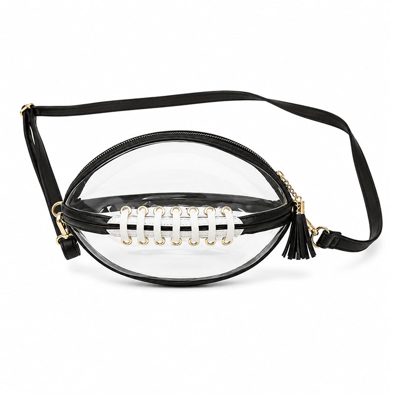 🏈 Sac à bandoulière transparent en forme de ballon de football américain – Le style des jours de match allié à la praticité du quotidien ✨